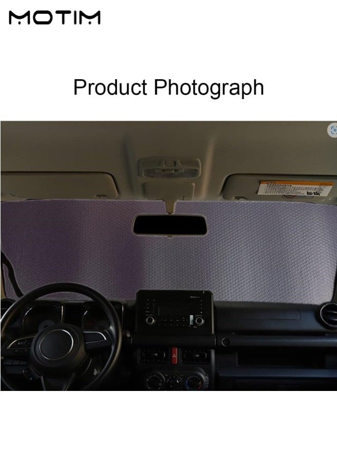 Motim - Car Windshield Sunshade for Jeep Wrangler JL , 2018 to 2022,  Aluminum Foil 3 Layers Laminate Structure, UV Rays and Heat Protector Sun Visor, Super Insulation, Keep Your Vehicle Cool - Image 1