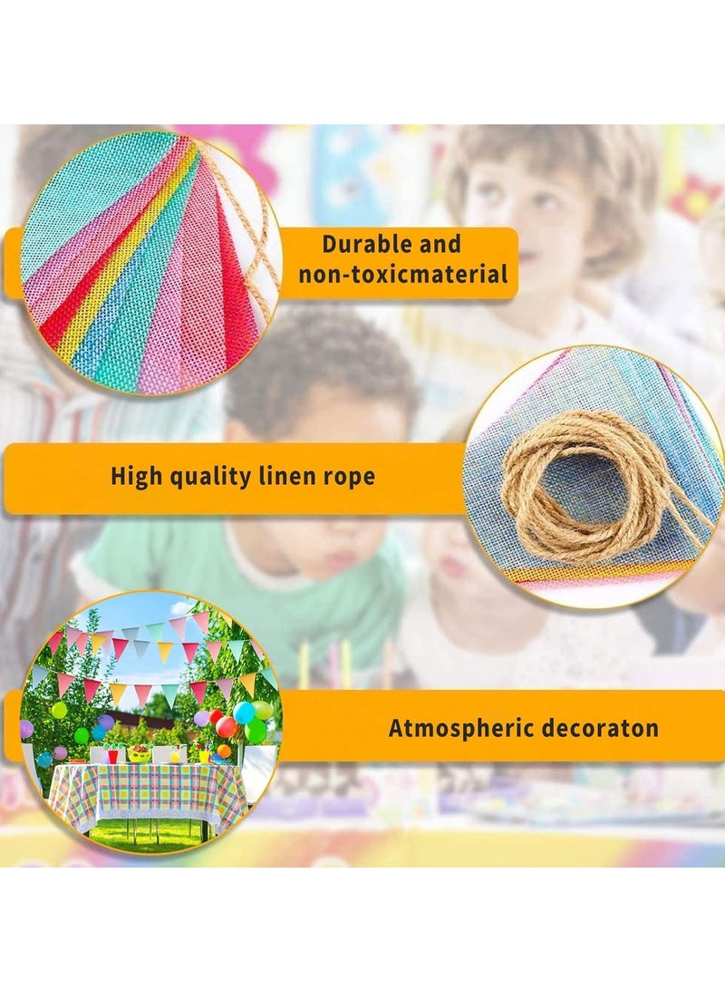 Pack of 2 Bunting Banner for Children's Room, Birthday, Party, Wedding, Decoration, Indoor, Outdoor (Each Set Contains 12 Flags in 6 Colours) - Image 3