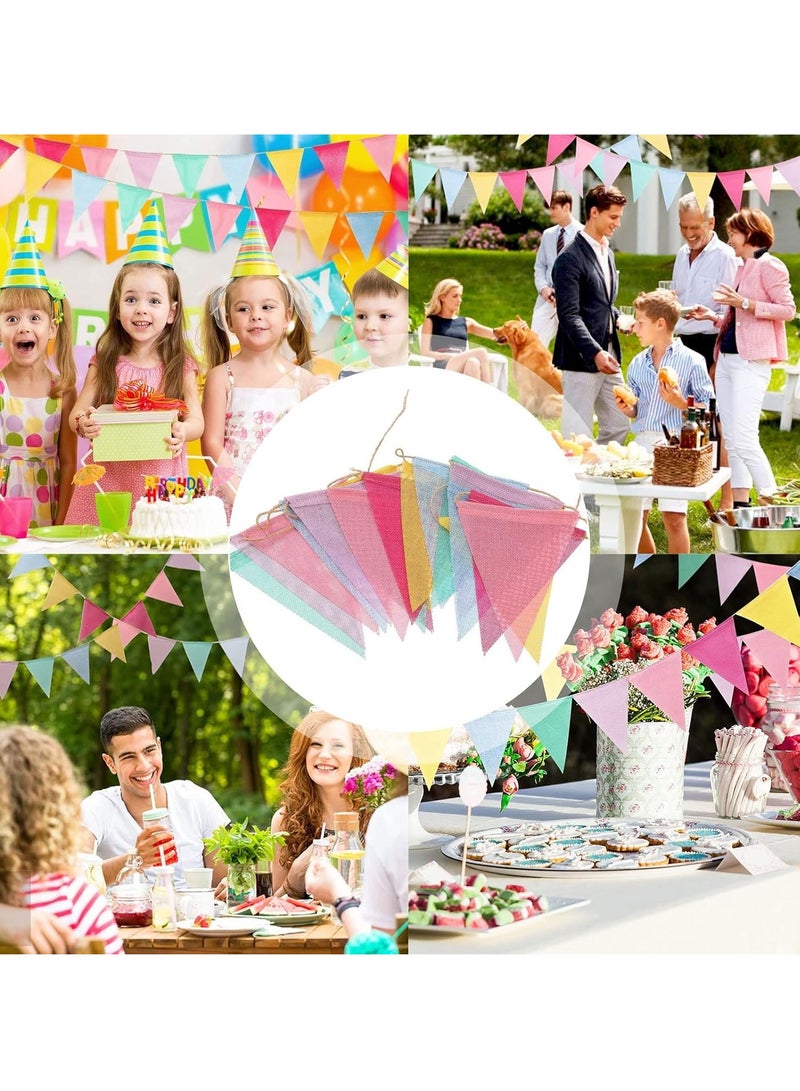 Pack of 2 Bunting Banner for Children's Room, Birthday, Party, Wedding, Decoration, Indoor, Outdoor (Each Set Contains 12 Flags in 6 Colours) - Image 4