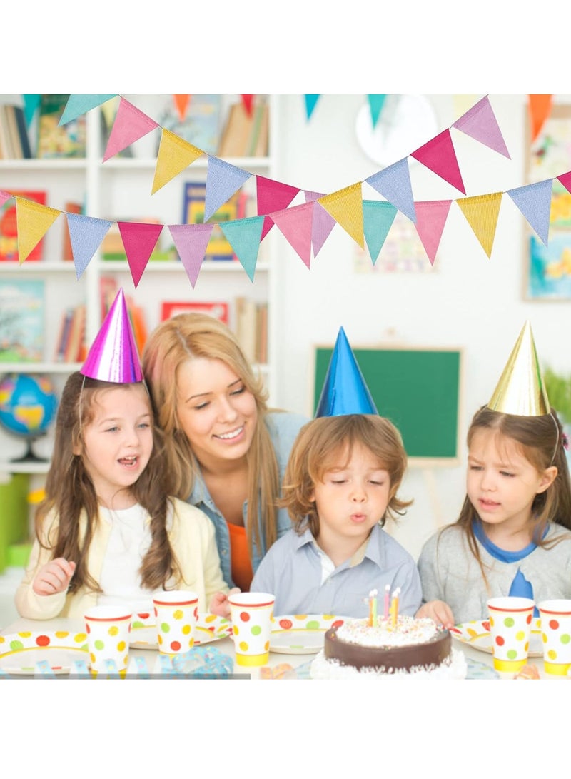 Pack of 2 Bunting Banner for Children's Room, Birthday, Party, Wedding, Decoration, Indoor, Outdoor (Each Set Contains 12 Flags in 6 Colours) - Image 5