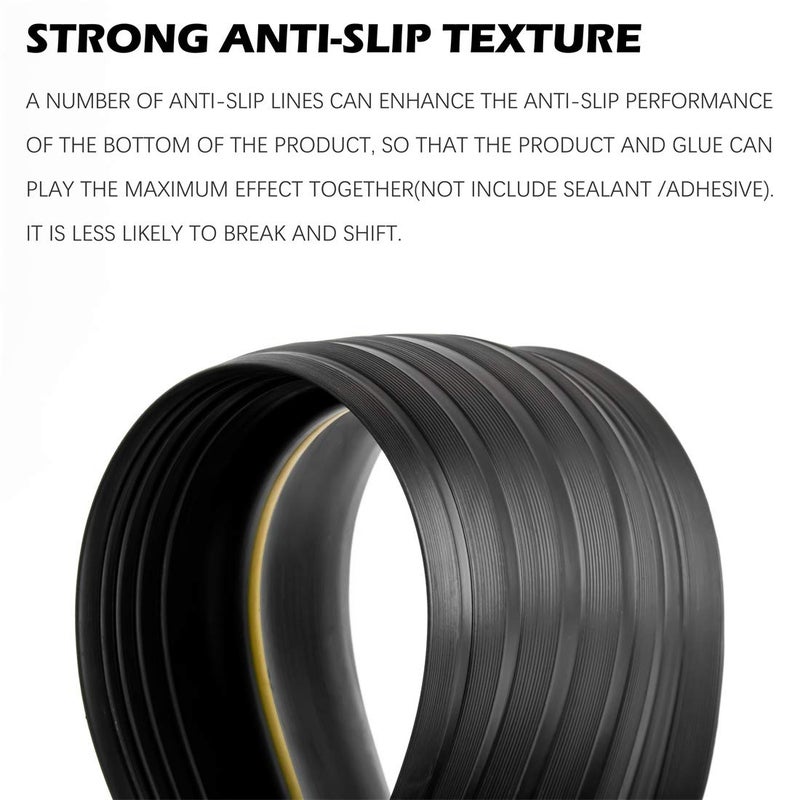 Papillon Garage Door Bottom Seal Strip, Weatherproof EPDM Rubber Threshold, Fits All Standard Doors, Easy for DIY Homeowners, No Adhesive (20Ft, Black) - Image 3