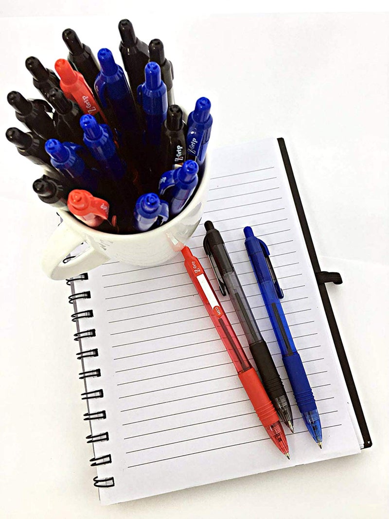 Zebra Pen Ballpoint, Bulk Pack of 24 Z-Grip Retractable Medium Point 1.0 mm, 12 Black Pens & 12 Red Pens Combo Pack - Image 4