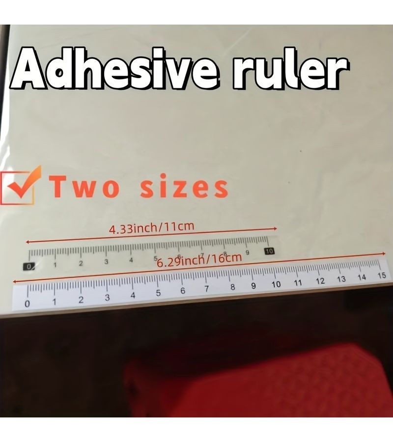 10 Durable Self Adhesive Rulers for Office Study Sewing Crafts Style A 0.0 to 3.94 Inch Smooth Surface Reusable Measuring Tool - Image 3
