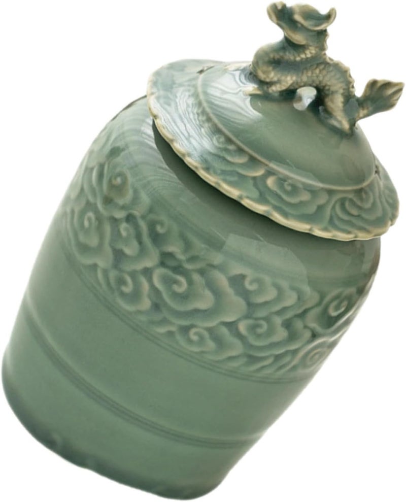 TIDTALEO Ceramic Tea Canister with Sealed Lid Chinese Style Porcelain Storage Jar Moisture-proof Tea Container for Home Kitchen - Image 1