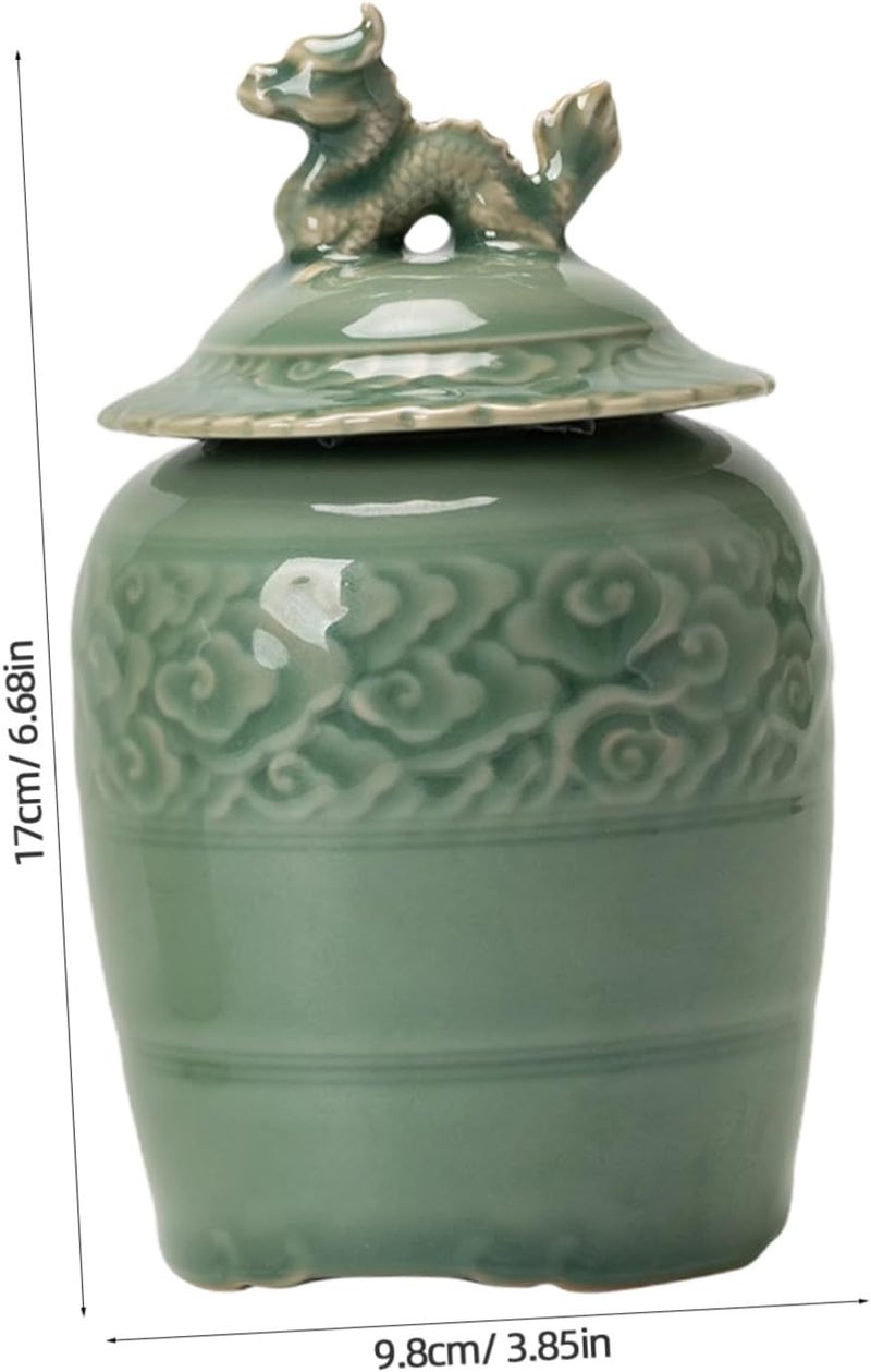 TIDTALEO Ceramic Tea Canister with Sealed Lid Chinese Style Porcelain Storage Jar Moisture-proof Tea Container for Home Kitchen - Image 2