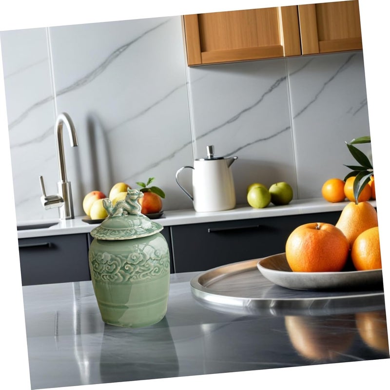 TIDTALEO Ceramic Tea Canister with Sealed Lid Chinese Style Porcelain Storage Jar Moisture-proof Tea Container for Home Kitchen - Image 4