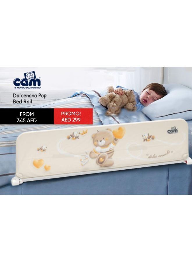 cam حاجز دولسينانا المحمول للأطفال، سياج سرير الأطفال، حاجز، سياج سرير الأطفال، واقي سياج، مع مساعدة جانبية للسلامة للأطفال - بيج - Image 4