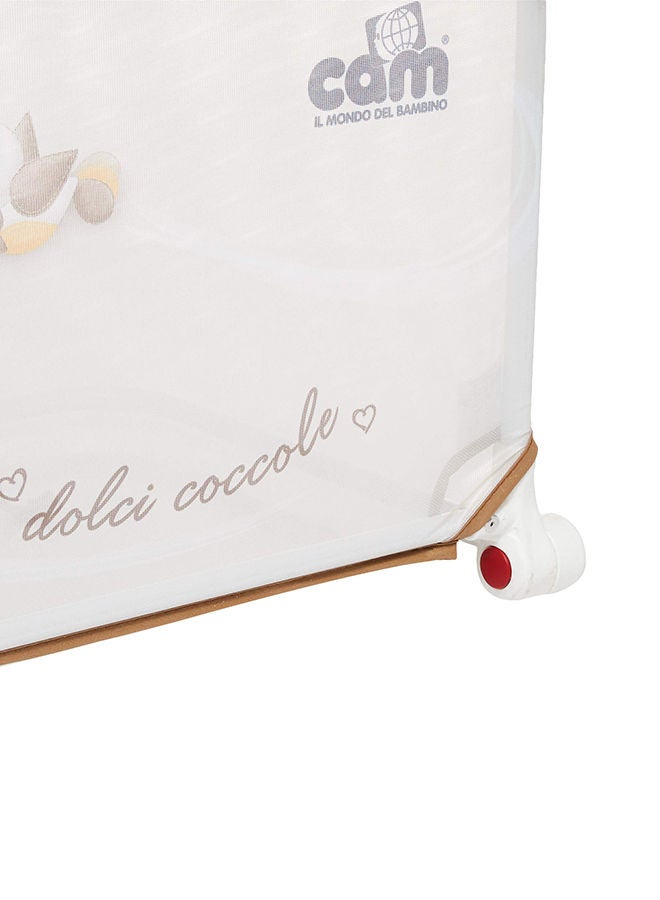 cam حاجز دولسينانا المحمول للأطفال، سياج سرير الأطفال، حاجز، سياج سرير الأطفال، واقي سياج، مع مساعدة جانبية للسلامة للأطفال - بيج - Image 3