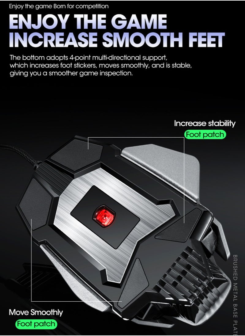 Essential Gaming Mouse: RGB Spectrum Backlit Ergonomic Mouse - 5 Programmable Buttons - Mechanical Switches - Backlight Modes up to 6400 DPI for Windows PC Gamers