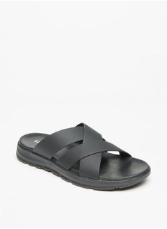 LBL Men's Solid Slip-On Cross Strap Sandals  - Image 1