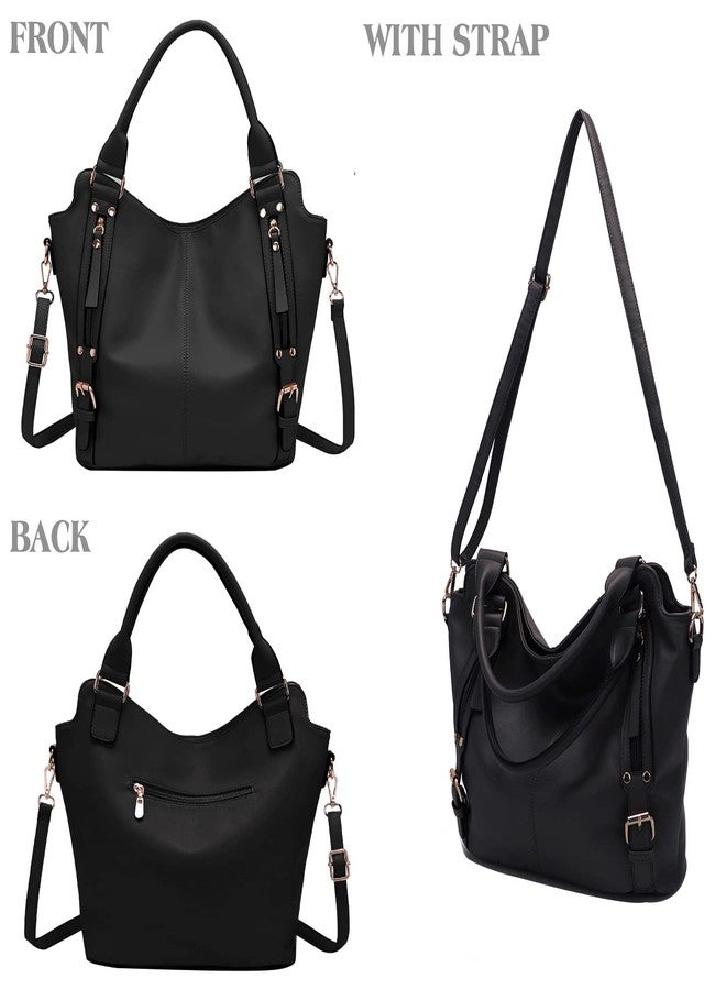 Soperwillton Purses for Women Large Shoulder Handbag Tote PU Leather Hobo Crossbody Bag Ladies Wallet Set 4pcs - Image 3