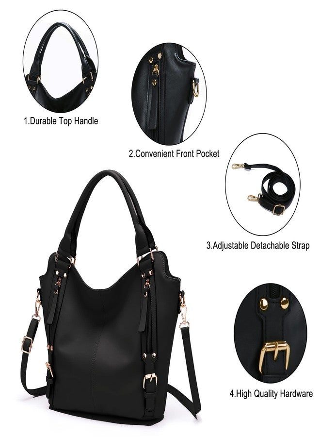 Soperwillton Purses for Women Large Shoulder Handbag Tote PU Leather Hobo Crossbody Bag Ladies Wallet Set 4pcs - Image 4