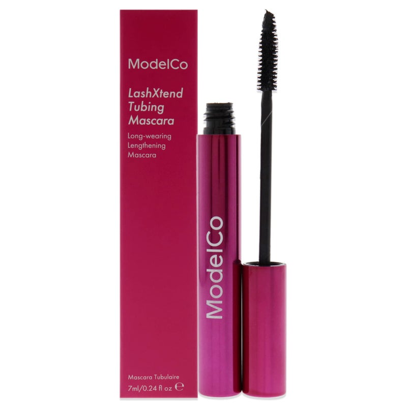 ModelCo Lashxtend Tubing Mascara  Highly Pigmented And Glossy  Innovative Formula Wont Smudge Or Flake  Long Lasting  Intense Lengthening For Extreme Lash Effect  Easy Removal  Black  024 Oz