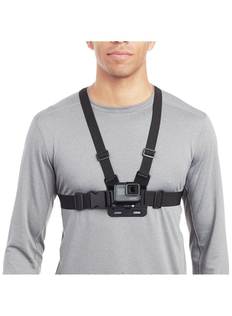 Adjustable Chest Mount Harness for GoPro and Action Cameras, Lightweight u0026 Comfortable, Black - Image 1