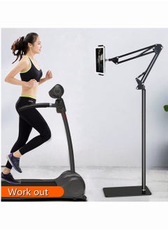 SINCHER 2 in 1 Tablet Stand Holder Adjustable for Bed Desk Phone Stand Holder Floor Stand (Black)  - Image 4