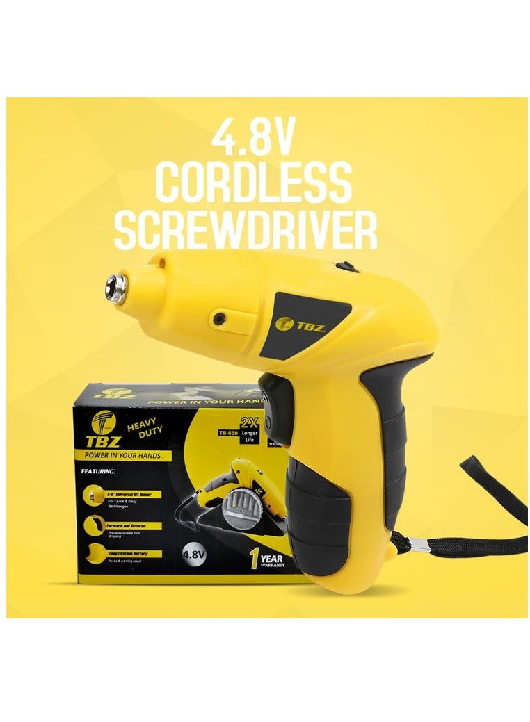 TBZ 7 Piece 4.8 V Cordless Screwdriver Set with LED Light for Home Mechanic Use - Image 1