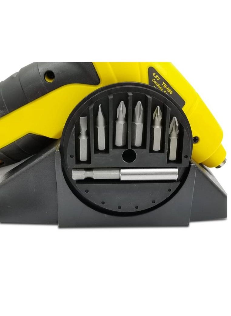 TBZ - 7 Piece 4.8 V Cordless Screwdriver Set with LED Light for Home Mechanic Use - Image 1