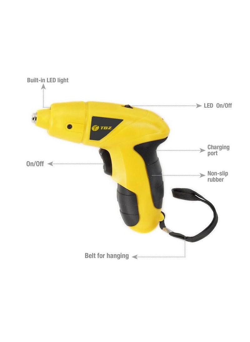 TBZ - 7 Piece 4.8 V Cordless Screwdriver Set with LED Light for Home Mechanic Use - Image 1