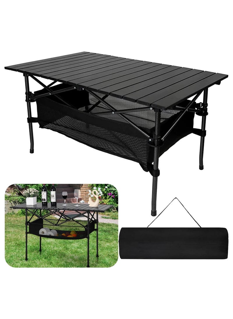 Generic Large Foldable Table,Portable Camping Table,Picnic Table,Backpacking Table with Storage Waterproof Pocket,for Outdoor BBQ,Cookout,Picnic,Beach,Camping and Beach 95 * 55 * 50CM  - Image 1