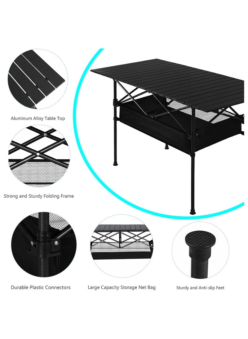 Generic Large Foldable Table,Portable Camping Table,Picnic Table,Backpacking Table with Storage Waterproof Pocket,for Outdoor BBQ,Cookout,Picnic,Beach,Camping and Beach 95 * 55 * 50CM  - Image 3