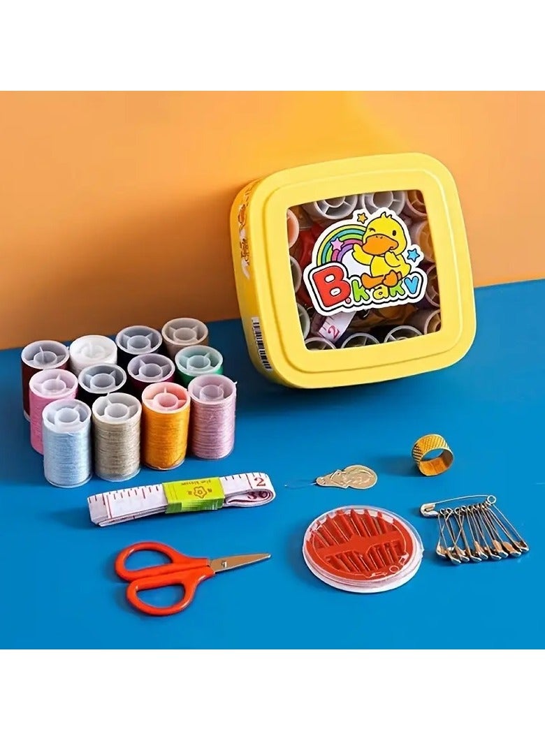 Spaceshoop Portable Travel Sewing Kit Set, 12 Thread Colors, Scissors, Measuring Tape, Needles, Thimble, Storage Case (Multicolor)  - Image 2