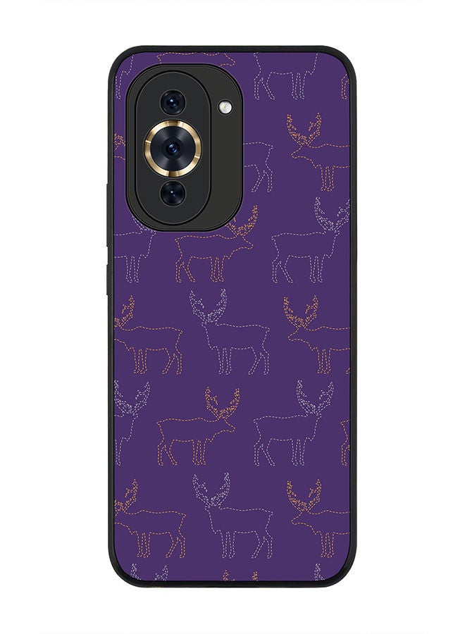 Stylizedd Rugged Black edge case for Huawei nova 10 4G Slim fit Soft Case Flexible Rubber Edges Anti Drop TPU Gel Thin Cover -  Purple Moose - Image 1