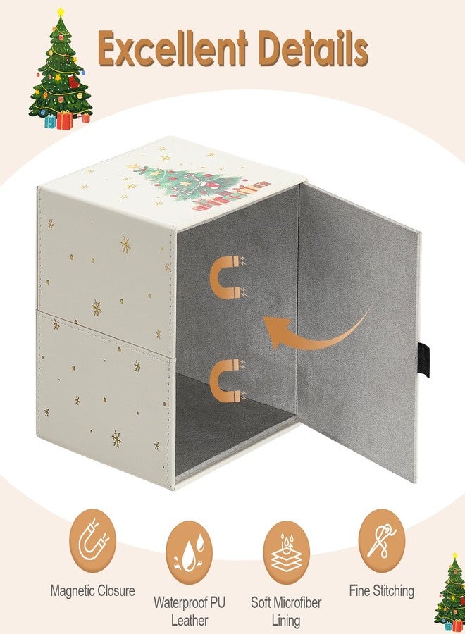 Luxspire Christmas Tissue Box Cover, 5.51" Square Tissue Box Cover with Magnetic Closure, Tissue Box Holder Christmas Decor for Living Room Bedroom Countertop Cars Hotels, Christmas Tree - Image 4