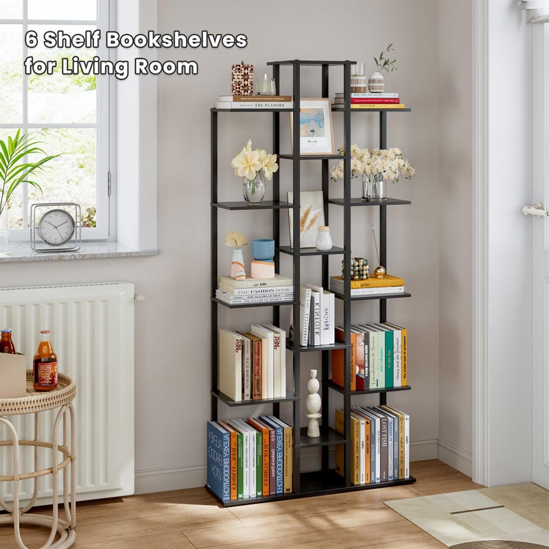 DGSANDGO 5-Tier Small Space Bookshelf,Sturdy Compact Bookcase for Study Room/Bedroom,Easy Assembly Wooden Storage Shelfï¼ˆ7.8â€ D,Blackï¼‰ - Image 5