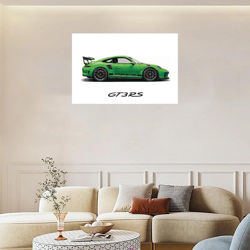Dujoi Car Poster 911 GT3RS Posters Racing Car Wall Art Vintage Car Posters For Men Car Art Prints 911 Canvas Framed Unframe-style 18x12inch(45x30cm) - Image 4