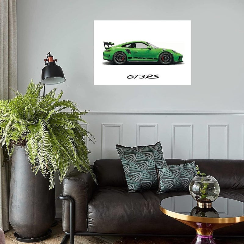 Dujoi Car Poster 911 GT3RS Posters Racing Car Wall Art Vintage Car Posters For Men Car Art Prints 911 Canvas Framed Unframe-style 18x12inch(45x30cm) - Image 2