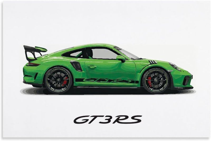 Dujoi Car Poster 911 GT3RS Posters Racing Car Wall Art Vintage Car Posters For Men Car Art Prints 911 Canvas Framed Unframe-style 18x12inch(45x30cm) - Image 1