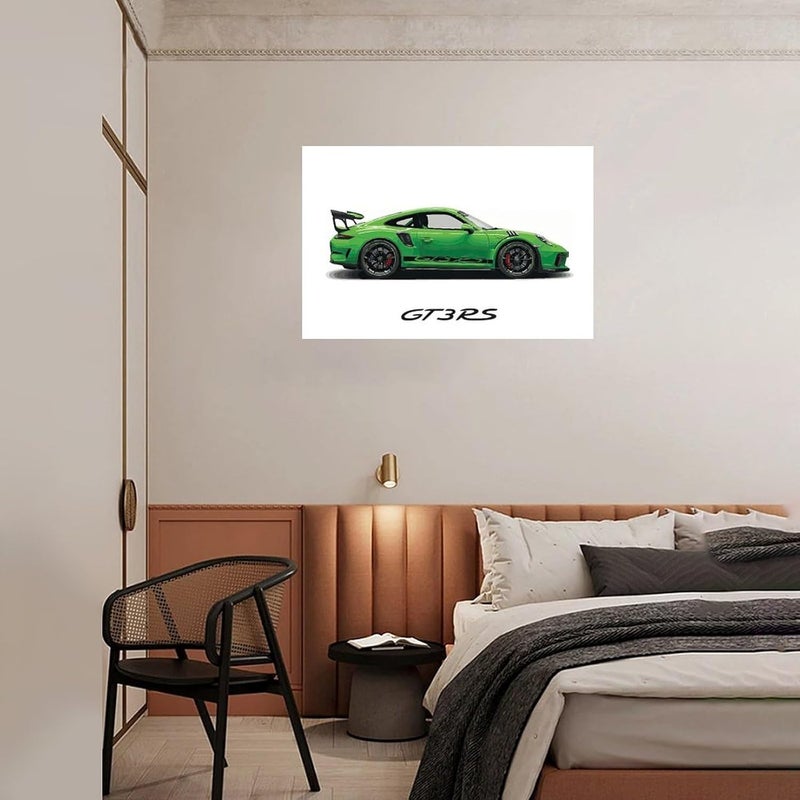 Dujoi Car Poster 911 GT3RS Posters Racing Car Wall Art Vintage Car Posters For Men Car Art Prints 911 Canvas Framed Unframe-style 18x12inch(45x30cm) - Image 3