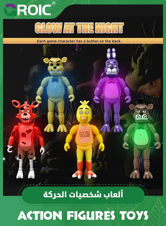 GROIC 5 Pcs Action Figures Set, 6.14 Inches Movable Joints Collectible Toys Set with Light for Dolls Gifts Cake Toppers, - Image 5
