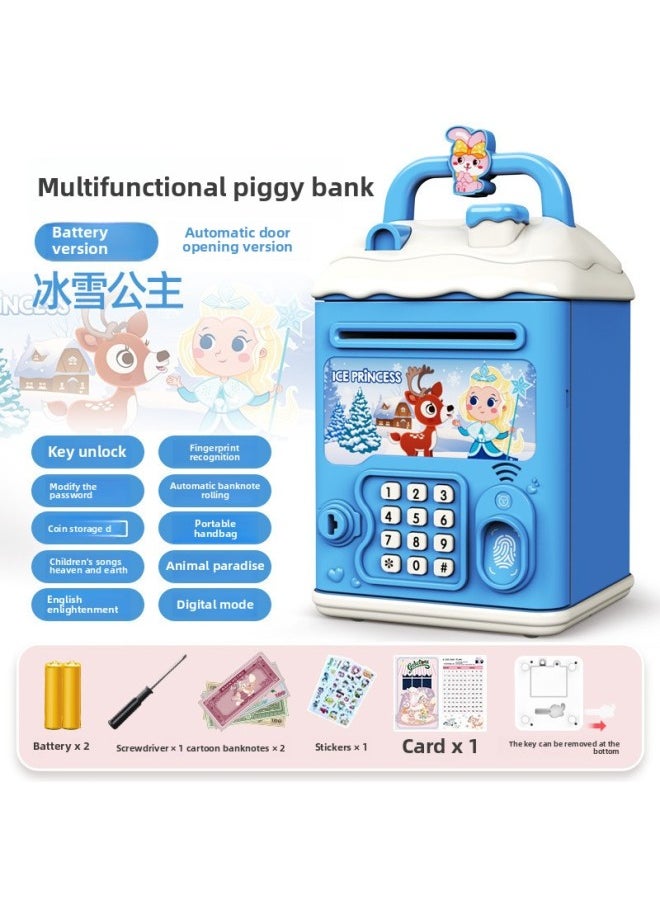 Children's Girls Kulomi Piggy Bank Can Be Accessed Only In And Out Of Boys Savings Password Box Postage-Color:Ice Princess [key Unlocking⭐Password Fingerprint⭐Automatic Door Opening] Battery Model  - Image 1
