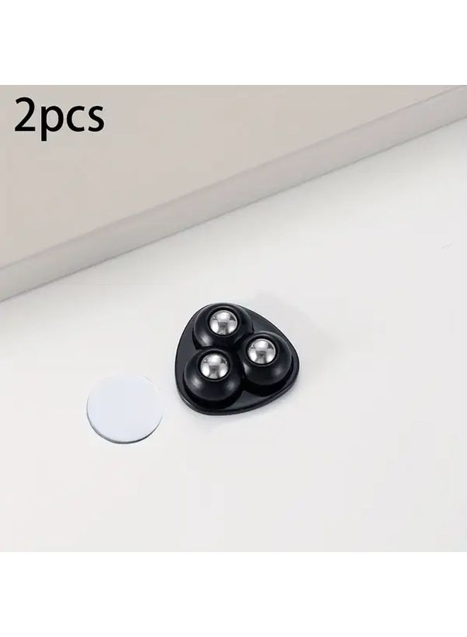 2Pcs White Universal 360 Degree Sticky Ball Casters Punch Free Load Bearing Furniture Wheels - Image 5