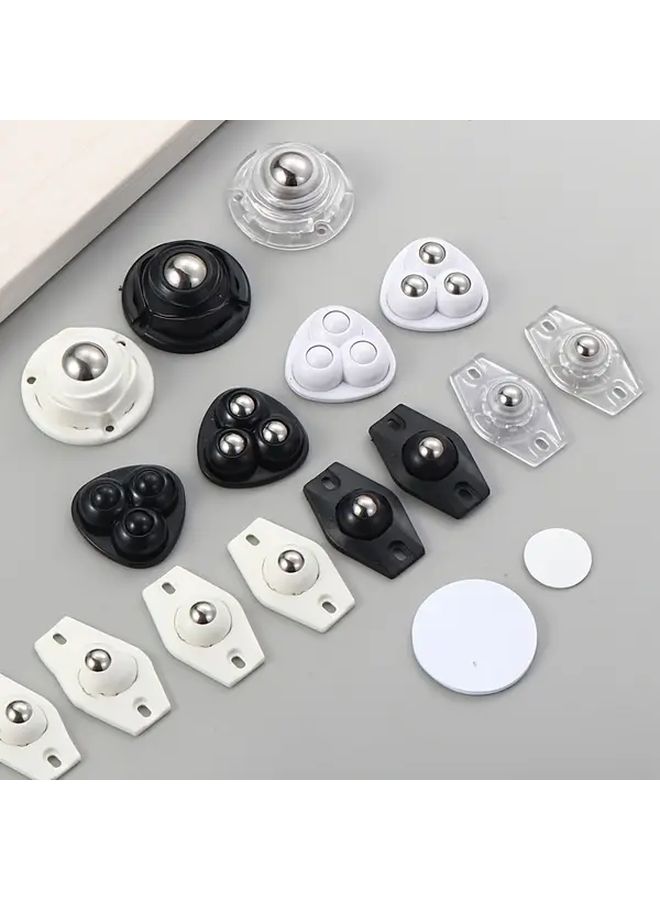 2Pcs White Universal 360 Degree Sticky Ball Casters Punch Free Load Bearing Furniture Wheels - Image 4