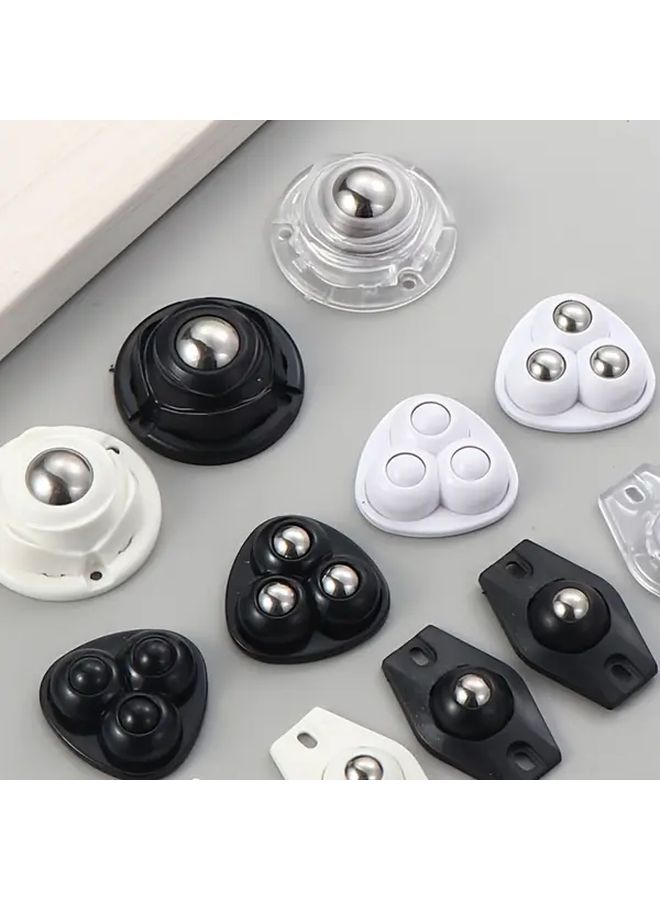 2Pcs White Universal 360 Degree Sticky Ball Casters Punch Free Load Bearing Furniture Wheels - Image 2