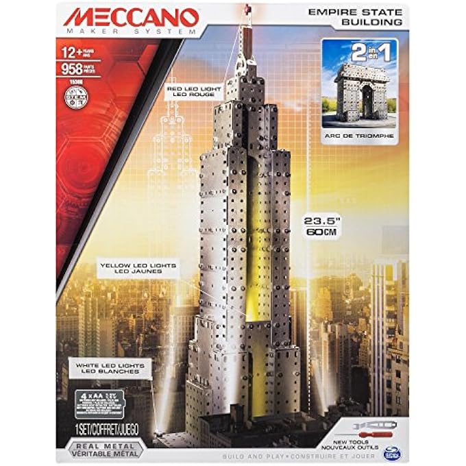 Meccano 2EN1 ARC TRIOMPHE ET EMPIRE STATE BUILDING LUMINEUX - Image 2