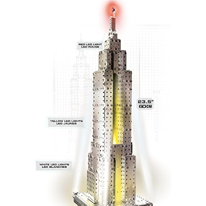 Meccano 2EN1 ARC TRIOMPHE ET EMPIRE STATE BUILDING LUMINEUX - Image 4