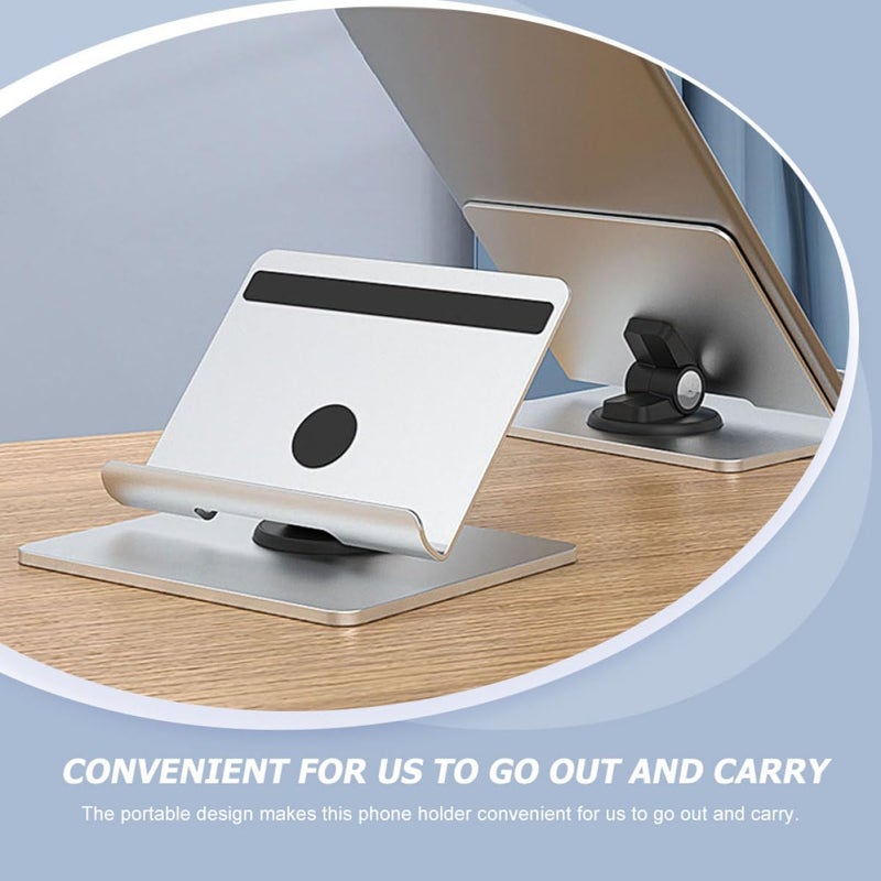 Adjustable Foldable Desktop Tablet PC Holder and Phone Stand Metal Bracket for Office and Home Use Compatible with Smartphones and Tablets - Image 4