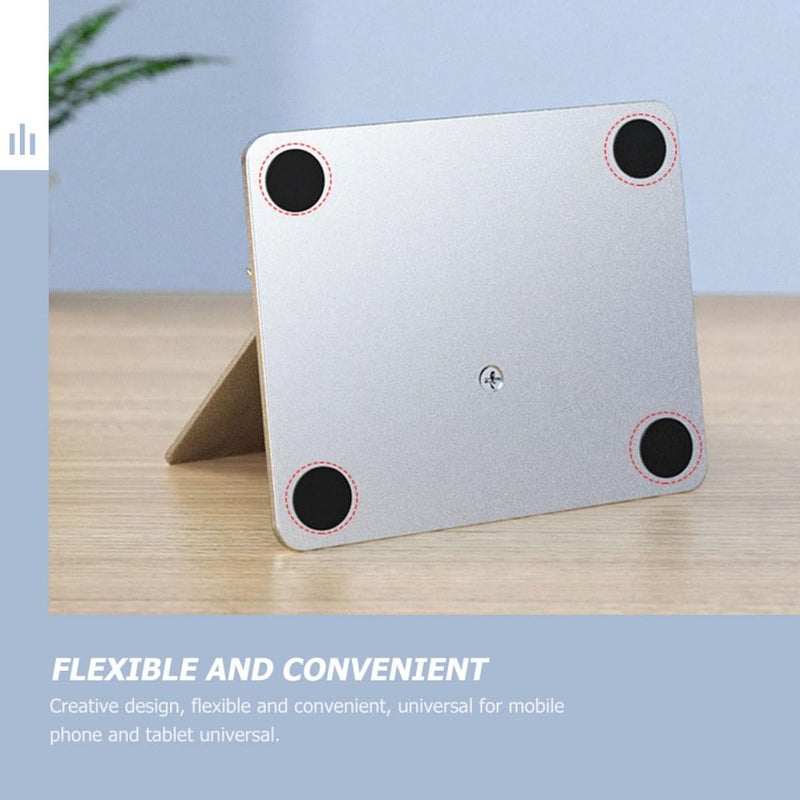 Adjustable Foldable Desktop Tablet PC Holder and Phone Stand Metal Bracket for Office and Home Use Compatible with Smartphones and Tablets - Image 5