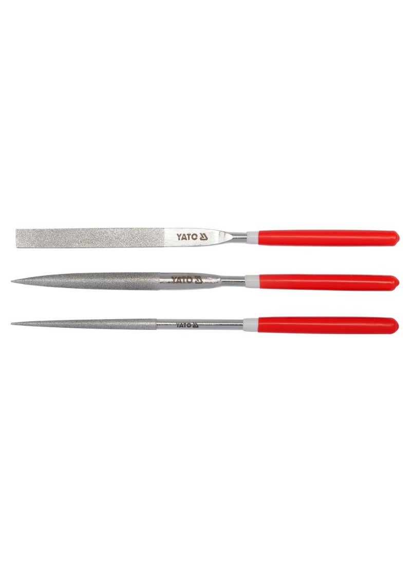 YATO 3Pcs Diamond Needle File Set 5X180X70mm YT-6155