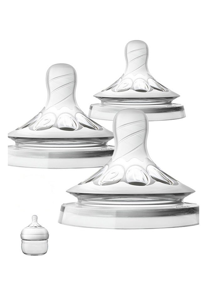 Momore Pack Of 3 Natural Feeding Bottle Nipple 9 Months +  - Image 1