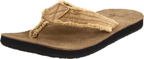Sanuk Mens Fraid Not | Flip Flops for Men | Mens Sandals | Beach Sandals | Supportive & Lightweight | Comfort Footbed, Khaki, 8 - Image 1