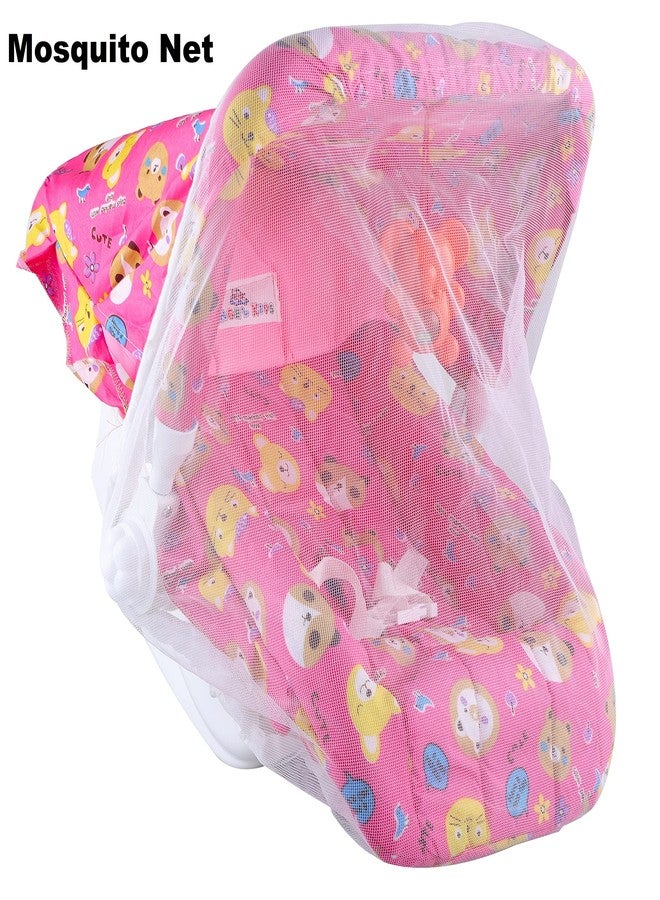 Joyride Multipurpose Adjustable Carry Cot/Bouncer/Rocker with Mosquito Net Bouncer (Pink) ?Plastic & Polyster - Image 2