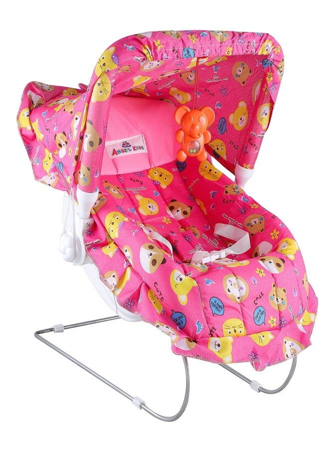 Joyride Multipurpose Adjustable Carry Cot/Bouncer/Rocker with Mosquito Net Bouncer (Pink) ?Plastic & Polyster - Image 1