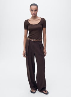 MANGO Linen-Blend Knitted Sweater  - Image 5
