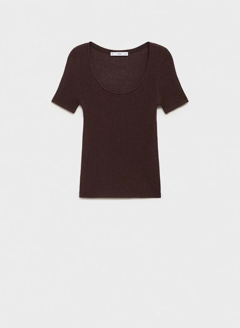 MANGO Linen-Blend Knitted Sweater