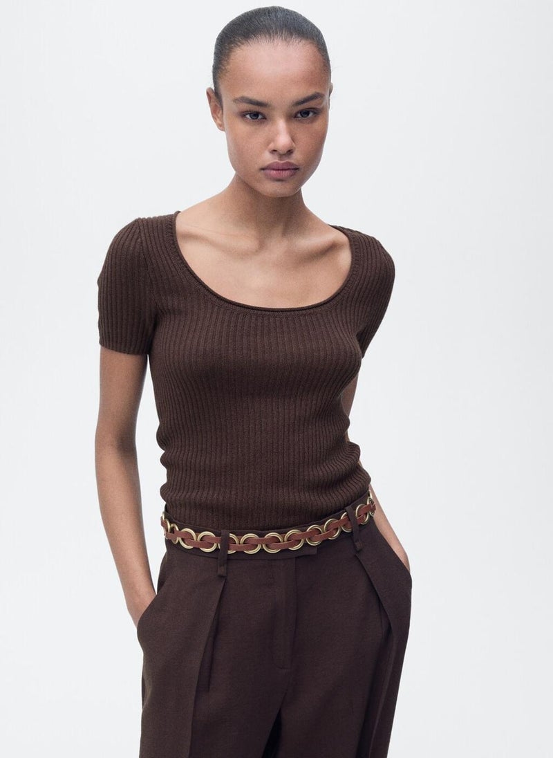 MANGO Linen-Blend Knitted Sweater  - Image 1