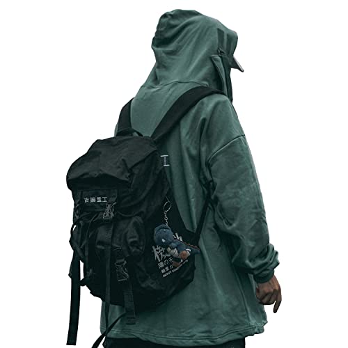 Niepce Inc Japanese Techwear Streetwear Slim Daypack Backpack Black - Image 1